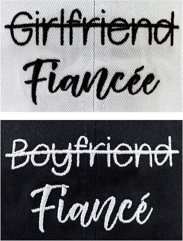 Tbstlumd Fiance Fiancee Hats for Men Women, Funny Adjustable Cotton Embroidered Engaged Couples Baseball Cap in Saudi Arabia