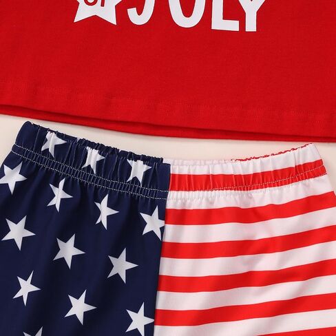 Toddler Boy 4th of July Outfit Short Sleeve T-shirt Top Casual Shorts Boys Independence Day Outfits in Saudi Arabia