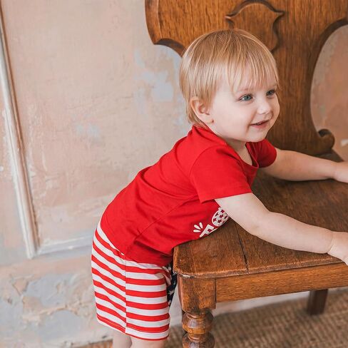 Toddler Boy 4th of July Outfit Short Sleeve T-shirt Top Casual Shorts Boys Independence Day Outfits in Saudi Arabia