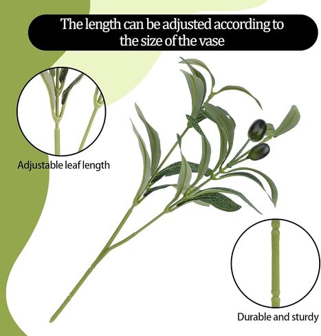 Faux Olive Branches, 5 Pcs Olive Tree Branches Olive Branches for Vases Realistic Olives Branch Decor with Realistic Olives for Tabletop Home Office Outside Wreath Wedding Party (12 Inch) in Saudi Arabia