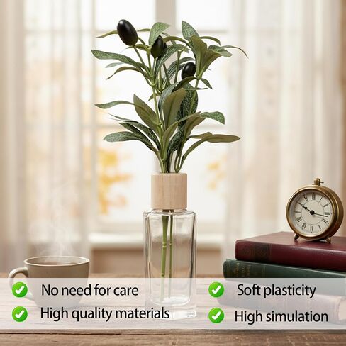 Faux Olive Branches, 5 Pcs Olive Tree Branches Olive Branches for Vases Realistic Olives Branch Decor with Realistic Olives for Tabletop Home Office Outside Wreath Wedding Party (12 Inch) in Saudi Arabia