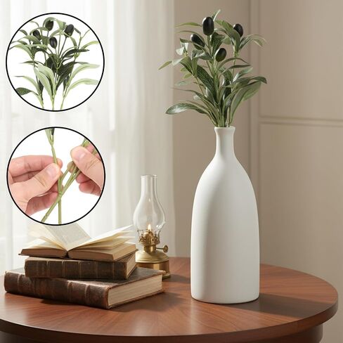 Faux Olive Branches, 5 Pcs Olive Tree Branches Olive Branches for Vases Realistic Olives Branch Decor with Realistic Olives for Tabletop Home Office Outside Wreath Wedding Party (12 Inch) in Saudi Arabia