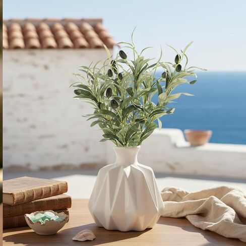 Faux Olive Branches, 5 Pcs Olive Tree Branches Olive Branches for Vases Realistic Olives Branch Decor with Realistic Olives for Tabletop Home Office Outside Wreath Wedding Party (12 Inch) in Saudi Arabia