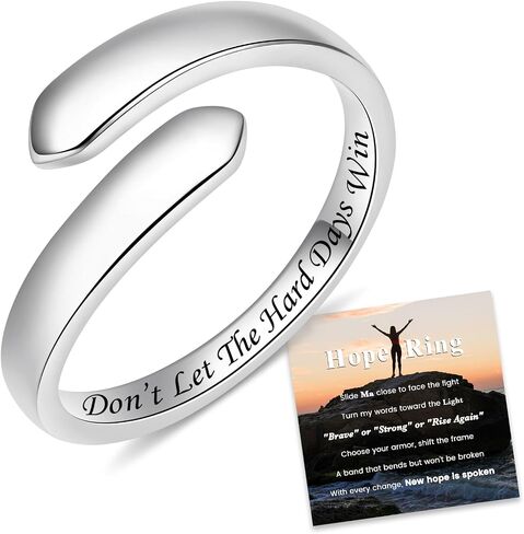 Hope Rings for Granddaughter-S925 Sterling Silver Inspirational Jewelry Adjustable Arrow Ring for Women Teen Birthday Christmas Gifts in Saudi Arabia