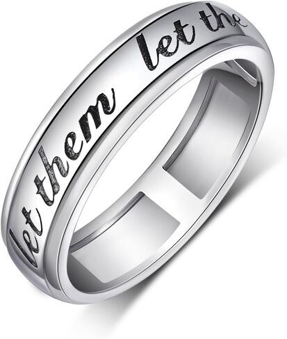 Let Them Anxiety Ring 925 Sterling Silver Let Them Jewelry Hope Rings for Women in Saudi Arabia
