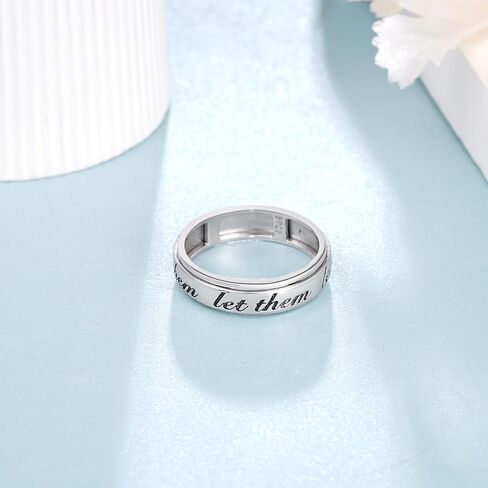 Let Them Anxiety Ring 925 Sterling Silver Let Them Jewelry Hope Rings for Women in Saudi Arabia