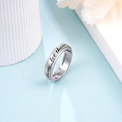 Let Them Anxiety Ring 925 Sterling Silver Let Them Jewelry Hope Rings for Women in Saudi Arabia