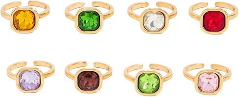 Stackable Colorful Rhinestone Rings Set for Women,Trendy Colored Acrylic Crystal Knuckle Rings,Dainty Birthday Party Prom Jewelry Gift in Saudi Arabia