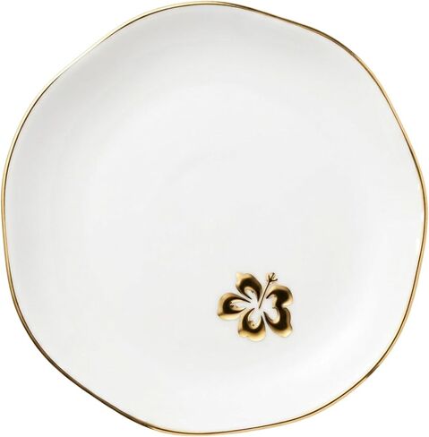 InnoBeta Hibiscus Gifts for Women, Hawaiian Decorative Hibiscus Trinket Dish, 4.75" Handcrafted Ceramic Ring Dish with Gold Trim, Birthday Gifts for Women in Kuwait