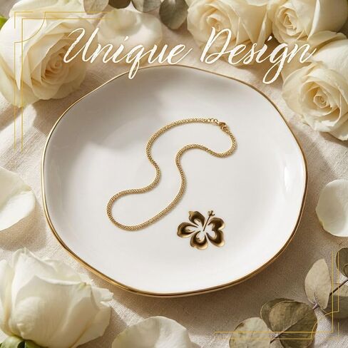 InnoBeta Hibiscus Gifts for Women, Hawaiian Decorative Hibiscus Trinket Dish, 4.75" Handcrafted Ceramic Ring Dish with Gold Trim, Birthday Gifts for Women in Kuwait