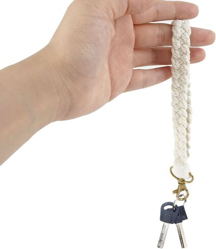 4PC Macrame Wristlet Keychain, Boho Wristlet Lanyard Key Boho Strap Handmade Braided Keychain Wrist Lanyard Key Chain Bracelet Keychain for Women Cute in Saudi Arabia