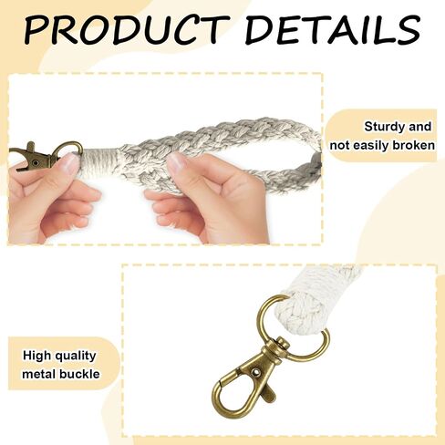 4PC Macrame Wristlet Keychain, Boho Wristlet Lanyard Key Boho Strap Handmade Braided Keychain Wrist Lanyard Key Chain Bracelet Keychain for Women Cute in Saudi Arabia