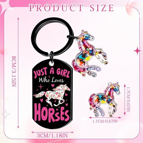 Horse Gifts for Women Girls - Horse Keychain Birthday Christmas Gifts for Horses Lover Just A Girl Who Loves Horses Keyring for Her Female Teen Daughter Sister Friend Animal Lover in Saudi Arabia
