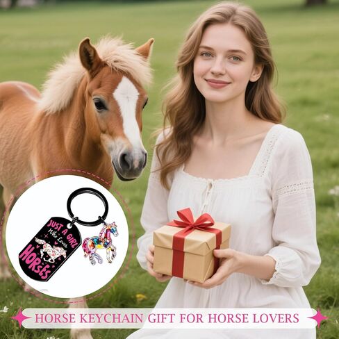 Horse Gifts for Women Girls - Horse Keychain Birthday Christmas Gifts for Horses Lover Just A Girl Who Loves Horses Keyring for Her Female Teen Daughter Sister Friend Animal Lover in Saudi Arabia
