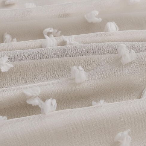 Hokibero 100% Blackout Boho Beige Curtains 96 Inch Long Room Darkening Insulated Double Back Tab Curtain Beige Pom Pom Sheer Overlay Boho Farmhouse Cottage 2 Panels Set Drapes for Sliding Door 52x96 in Saudi Arabia