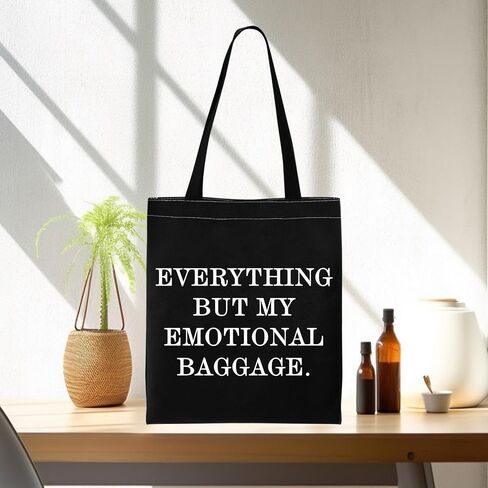 PWHAOO Emotional Shoulder Bag Everything But My Emotional Baggage Tote Bag Emotional Support Gift in Kuwait