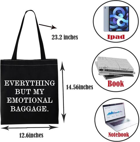 PWHAOO Emotional Shoulder Bag Everything But My Emotional Baggage Tote Bag Emotional Support Gift in Kuwait