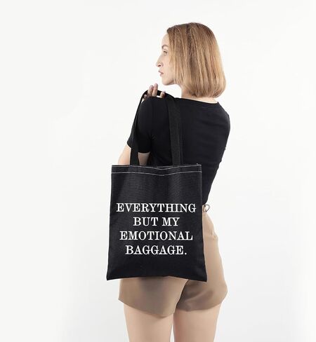 PWHAOO Emotional Shoulder Bag Everything But My Emotional Baggage Tote Bag Emotional Support Gift in Kuwait