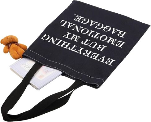 PWHAOO Emotional Shoulder Bag Everything But My Emotional Baggage Tote Bag Emotional Support Gift in Kuwait