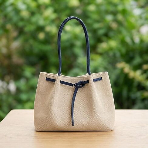 Women Tote Bag Large Shoulder Handbag Purse Satchel with Ergonomic Handle Composite Cloth Elegant Lightweight Construction Suitable for Work Travel, Blue Handle in Saudi Arabia