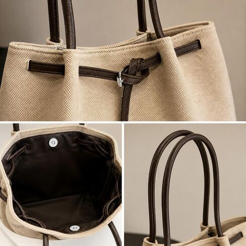 Women Tote Bag Large Shoulder Handbag Purse Satchel with Ergonomic Handle Composite Cloth Elegant Lightweight Construction Suitable for Work Travel, Blue Handle in Saudi Arabia