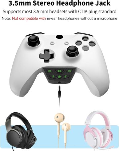 Stereo Headset Adapter, Audio Mic Headphone Adapter for Xbox One, Xbox Series X|S and Elite Controller, Adjust Audio Balance (Game Sound & Voice Chat), Not Bluetooth Compatible in Kuwait