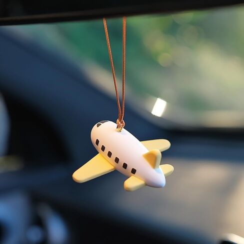 Airplane Car Mirror Hanging Accessories Creative Auto Decor Car Ornament (White Blue) in Saudi Arabia