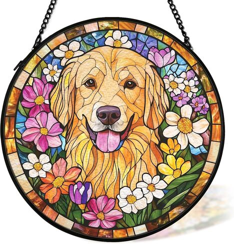 Black Cat Suncatcher Stained Glass Window Hanging Decor Ornaments, Black Cat Owner Memorial Sun Catchers Wall Art Gifts for Women, Floral Flower Garden Lawn Stained Glass Wall Decor, 7.9x7.9In in Saudi Arabia