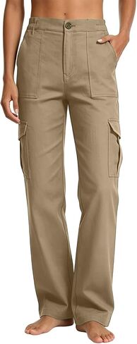 Cargo Pants Women 2026 High Waist Straight Leg Waterproof Hiking Pants Women Button Stretch Outdoor Work Trousers in Kuwait