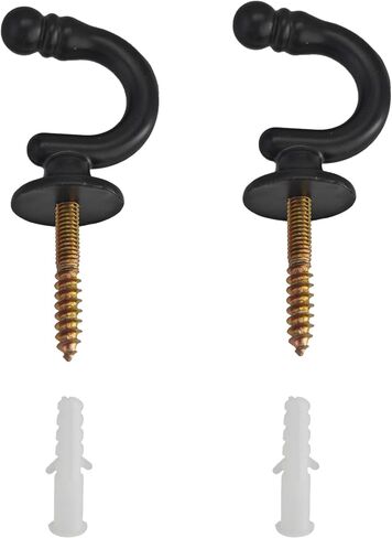 4PCS Wall Mount Curtain Holdback Hooks, Decorative Round Head Tieback for Drapes, Multi-Purpose Hanger for Home Decor (White) in Kuwait