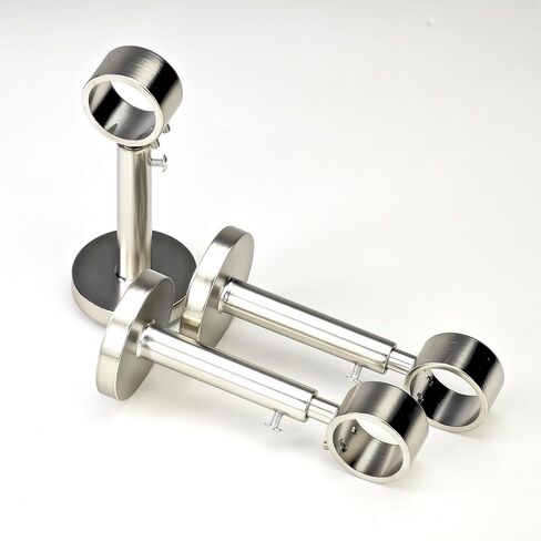Adjustable Curtain Rod Bracket, 3 Pcs Aluminum Alloy Curtain Rod Holders for 1 or 1-1/8 Inch Single Curtain Rods (Wood color, 3 pcs) in Saudi Arabia