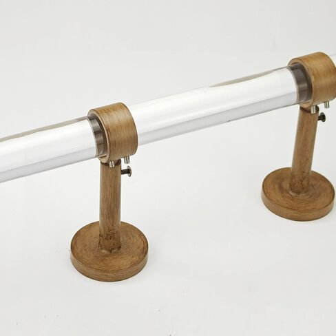 Adjustable Curtain Rod Bracket, 3 Pcs Aluminum Alloy Curtain Rod Holders for 1 or 1-1/8 Inch Single Curtain Rods (Wood color, 3 pcs) in Saudi Arabia