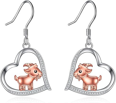 Animal Earrings 18K White Gold Plated Goat/Raven/Bat/Dinosaur/Capybara/Shark/Bull Head/Cat in Saudi Arabia