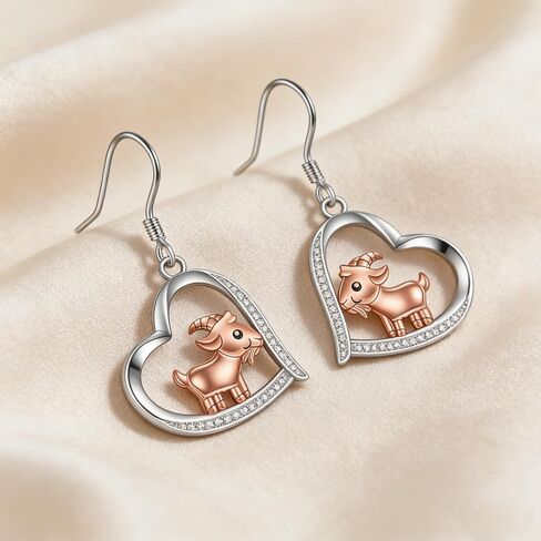 Animal Earrings 18K White Gold Plated Goat/Raven/Bat/Dinosaur/Capybara/Shark/Bull Head/Cat in Saudi Arabia