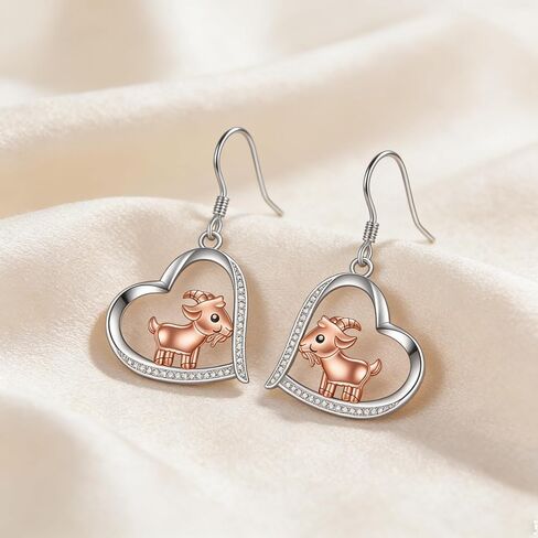 Animal Earrings 18K White Gold Plated Goat/Raven/Bat/Dinosaur/Capybara/Shark/Bull Head/Cat in Saudi Arabia