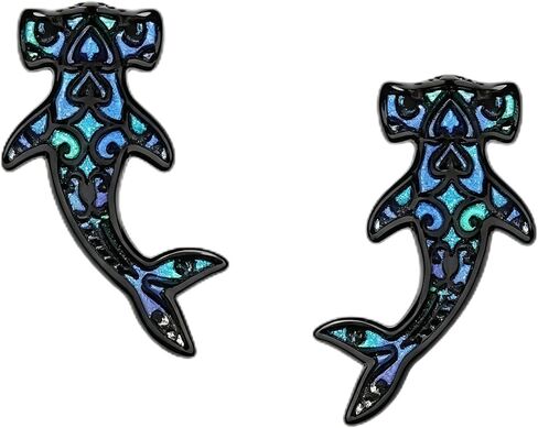 Animal Earrings 18K White Gold Plated Goat/Raven/Bat/Dinosaur/Capybara/Shark/Bull Head/Cat in Saudi Arabia