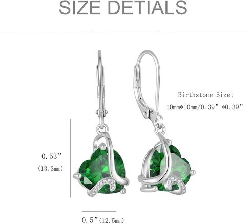 I Love You Forever Heart Dangle Drop Earrings Birthstone Jewelry for Women in Saudi Arabia