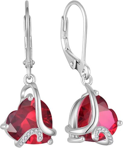 I Love You Forever Heart Dangle Drop Earrings Birthstone Jewelry for Women in Saudi Arabia