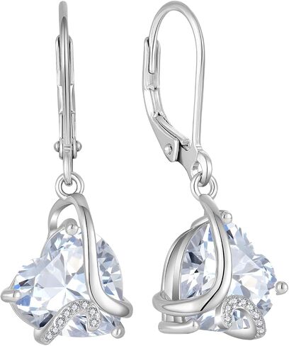 I Love You Forever Heart Dangle Drop Earrings Birthstone Jewelry for Women in Saudi Arabia