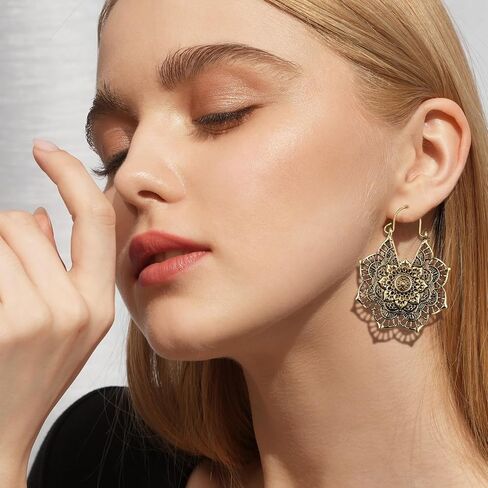 4 Pairs Boho Dangle Earrings for Women,Boho Dangle Drop Earrings | Bohemian,Geometric,Trendy Summer Earring,Jewelry Gifts for Women,Vintage,Metal Earrings Set in Saudi Arabia