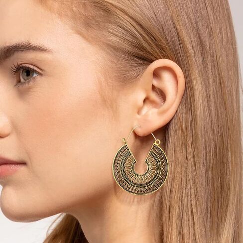 4 Pairs Boho Dangle Earrings for Women,Boho Dangle Drop Earrings | Bohemian,Geometric,Trendy Summer Earring,Jewelry Gifts for Women,Vintage,Metal Earrings Set in Saudi Arabia
