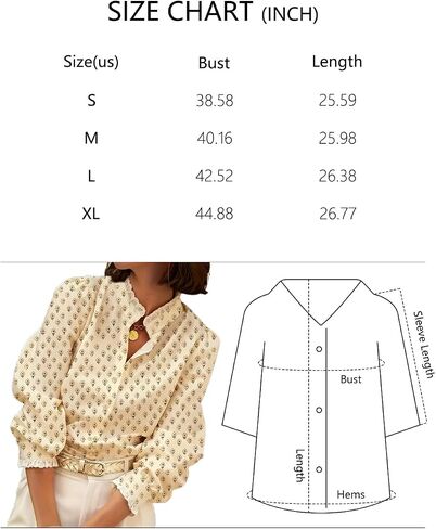 Women's Floral Blouse Ruffled Lace Trim Puff Sleeves Chic for Brunch Work Spring Summer Outings in Kuwait