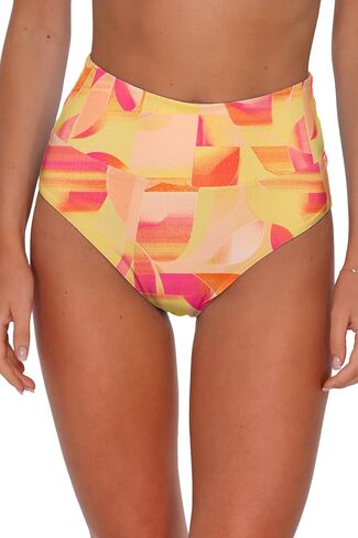 Sunsets Hannah High Waist Women's Swimsuit Bikini Bottom in Textured Crepe Fabric in Saudi Arabia