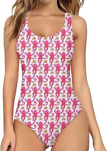 One Piece Swimsuit Women Novelty Monkey Print Bathing Suit Swimming Swimwear Monokini Beach Wear in Kuwait