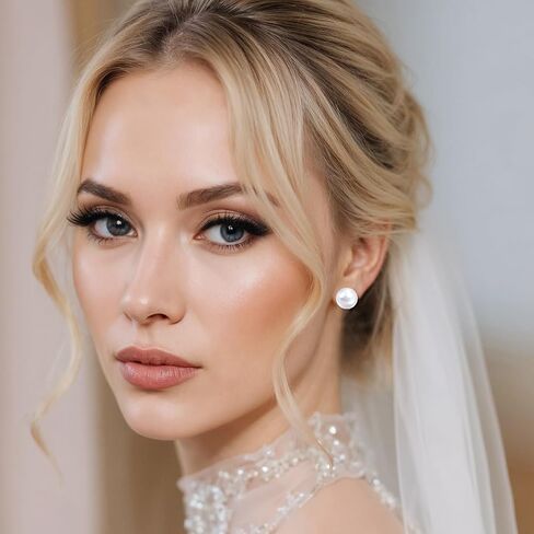 JJUNW 24 Pairs Pearl Earrings for Women, Pearl Earrings Stack, Mixed Size Pearls Earring Pack Fake Pearling Stud Ear Stack, Big Pearls Ear for Bridal Wedding Christmas Jewelry in Kuwait