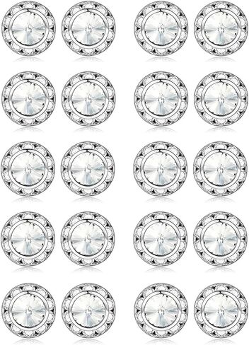 Tornito 10 Pairs Rhinestone Earrings Crystal Halo Stud Earrings for Dance Competitions Stage Opera Performance Wedding Party Multicolor Earrings Jewelry for Women Round Shaped 15mm in Saudi Arabia