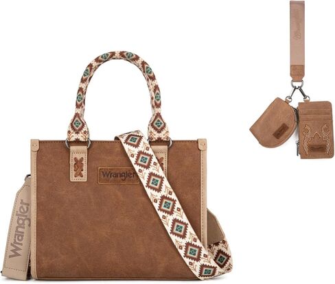 Montana West Wrangler Western RetroTote Bag for Women and Embroidered Boot Scroll Dual Pouch Wristlet in Kuwait