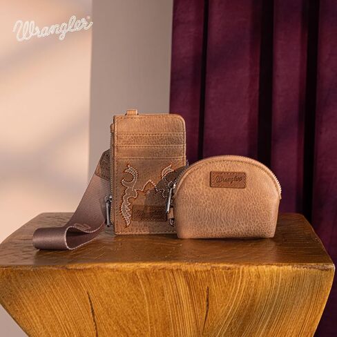 Montana West Wrangler Western RetroTote Bag for Women and Embroidered Boot Scroll Dual Pouch Wristlet in Kuwait
