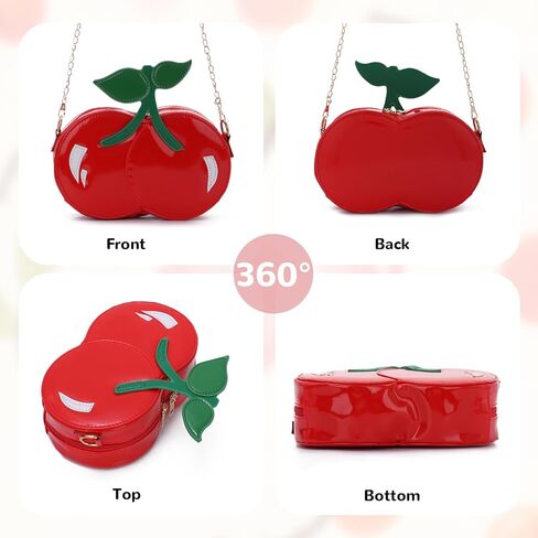 Oweisong Cherry Purse for Women Novelty Fun Shape Handbag Tote Red Cute Unique Fruit Shoulder Crossbody Bag in Kuwait