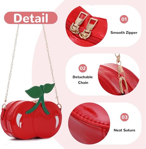 Oweisong Cherry Purse for Women Novelty Fun Shape Handbag Tote Red Cute Unique Fruit Shoulder Crossbody Bag in Kuwait